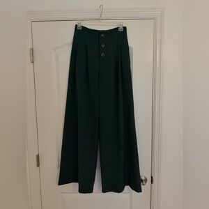 Emerald Green High Waisted Wide Leg Pants